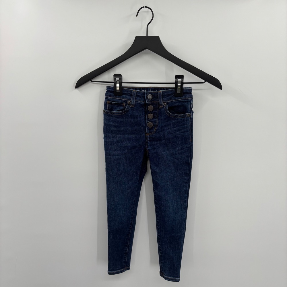 Gap Kids Girls High Rise Ankle Jegging Jeans 6 Dark Wash Button S/706744-00-2